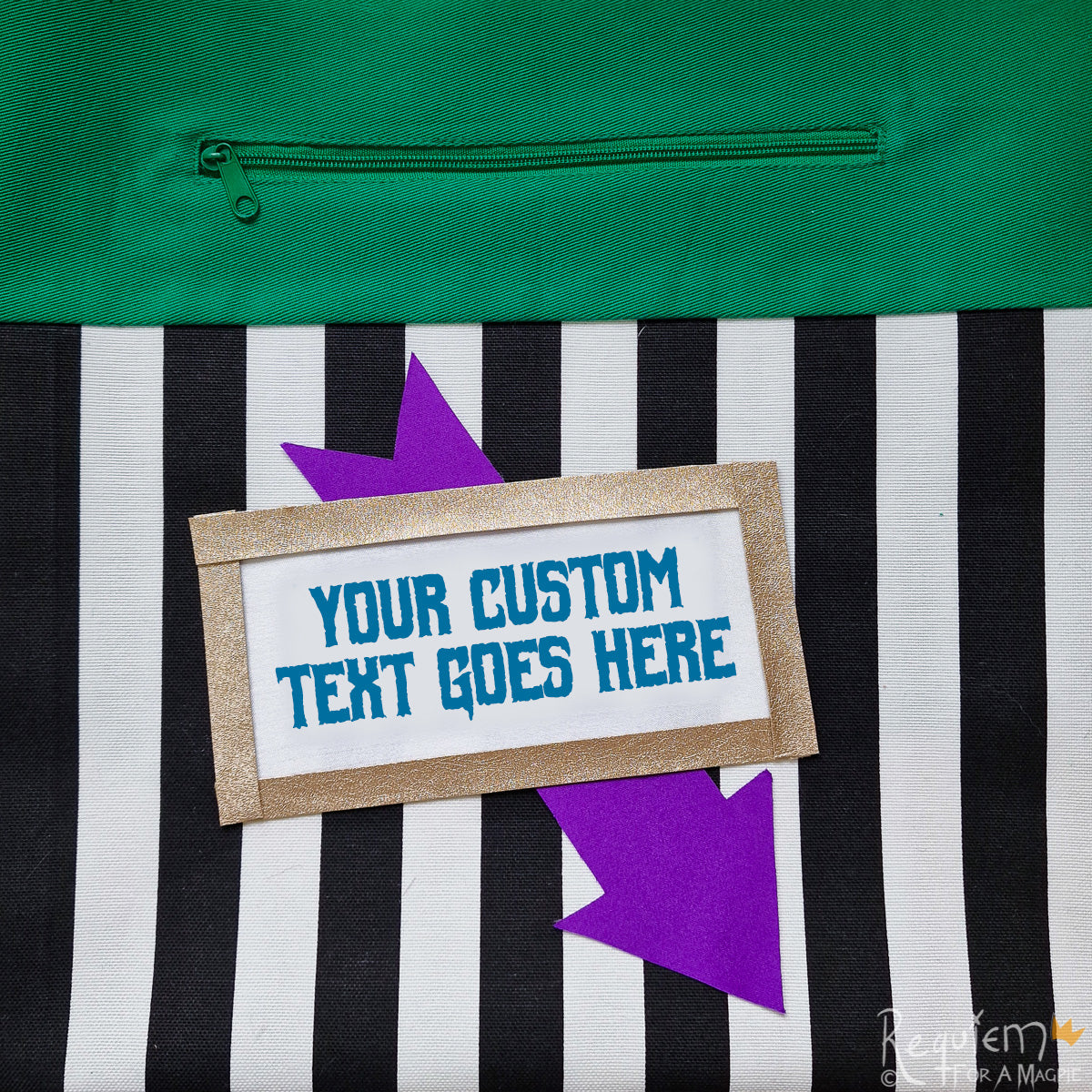 Striped 'Beetlejuice' Cross-body Tote Bag - Customisable