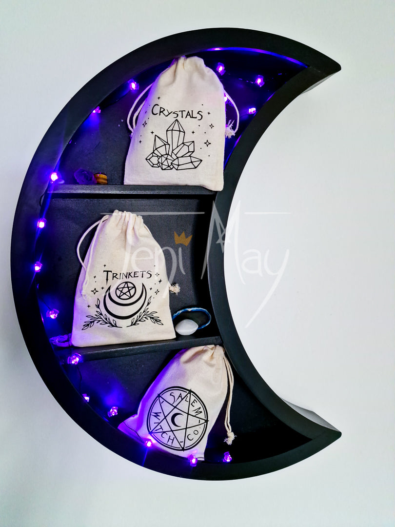 Trinket Drawstring Crystal Pouch, Travel bag for crystals and trinkets