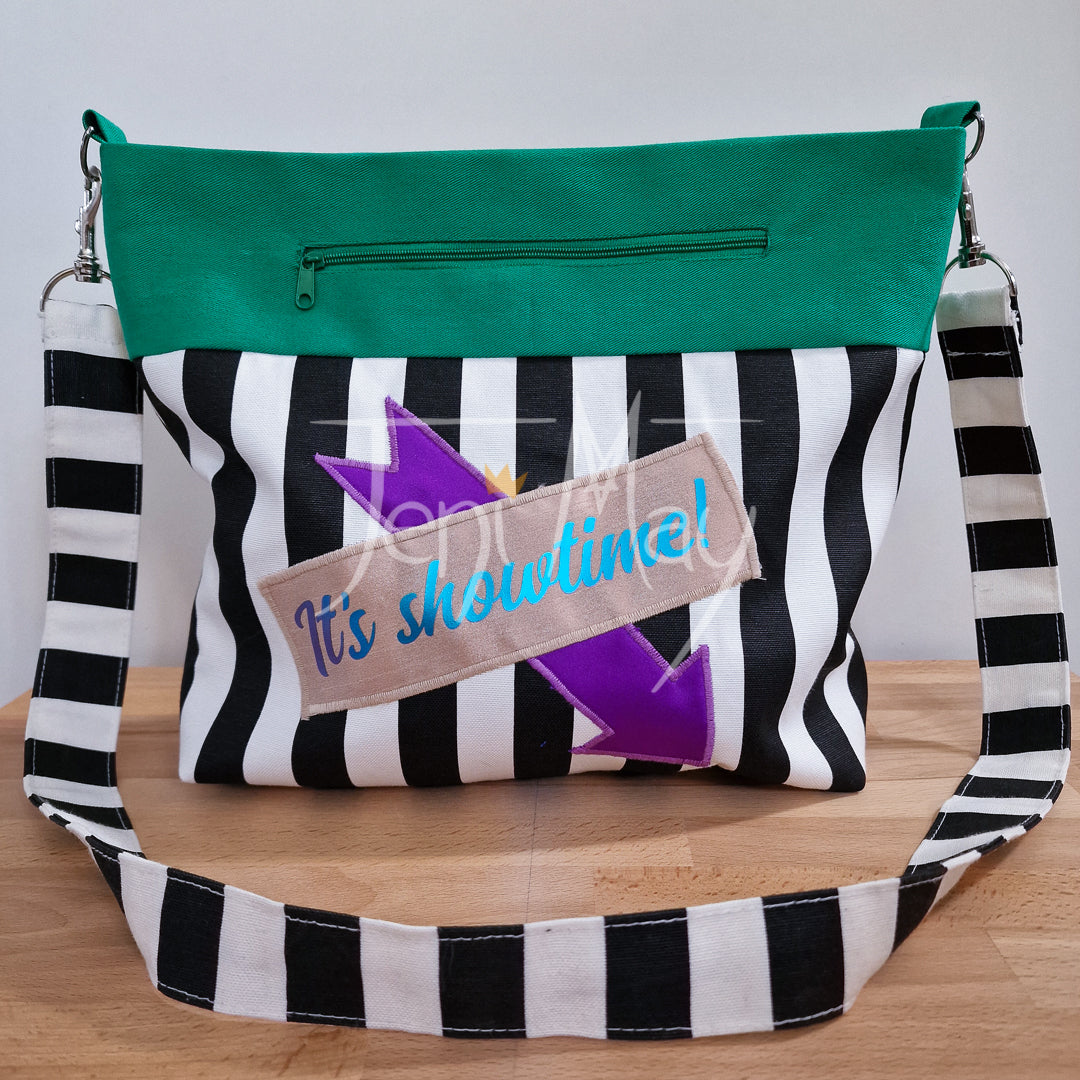 Striped 'Beetlejuice' Cross-body Tote Bag - Customisable