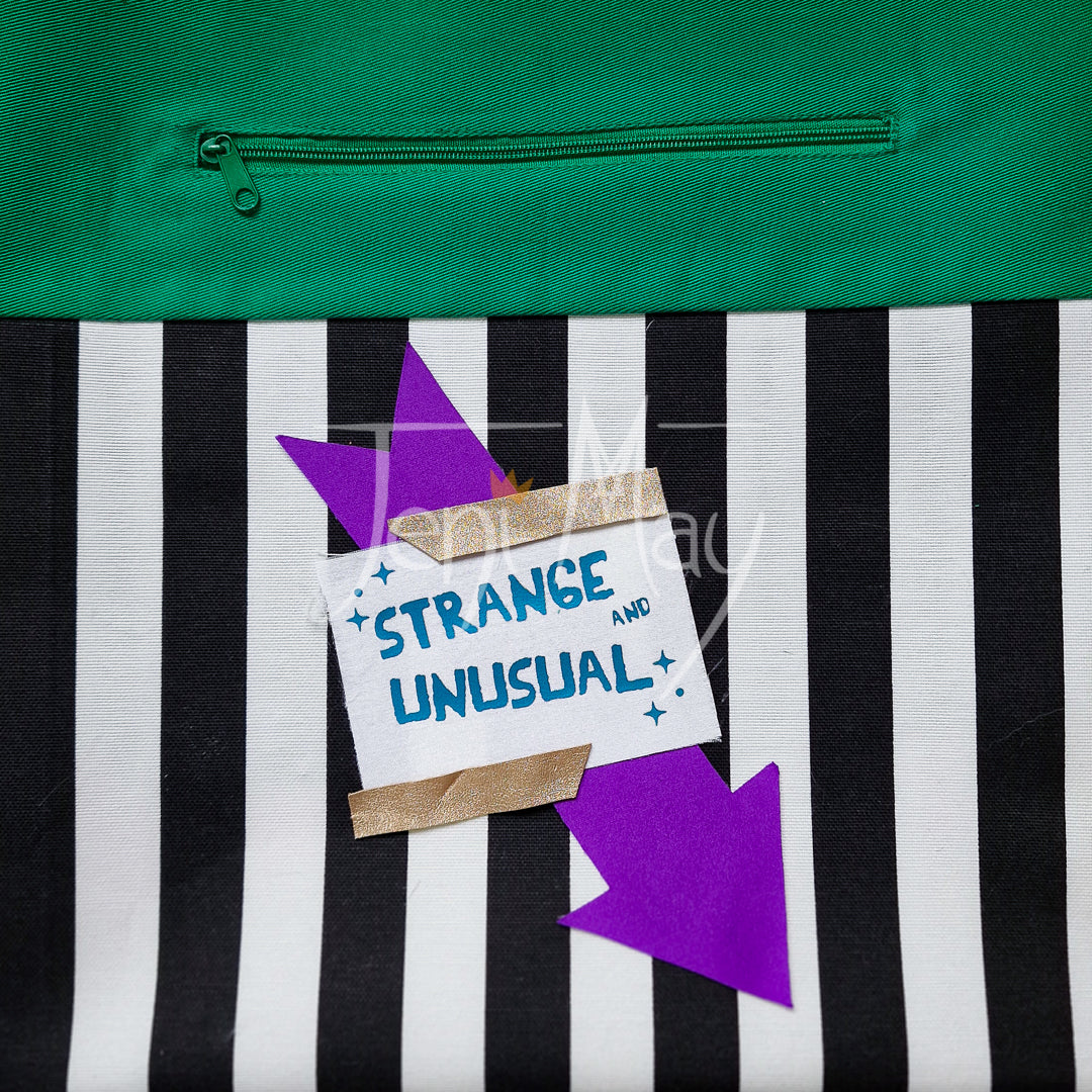 Striped 'Beetlejuice' Cross-body Tote Bag - Customisable